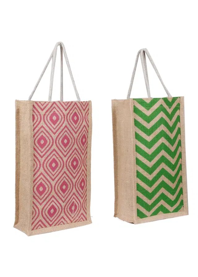 Jute Water Bottle Bag, Multicolor, Pack of 2