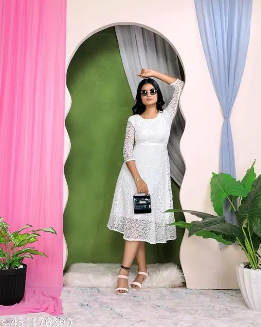 Net Gowns for Women,  White  (S)