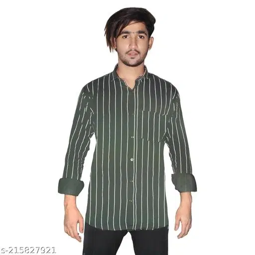 Cotton Blend Checked Shirt for Men, D-Green (L) Pack of 1