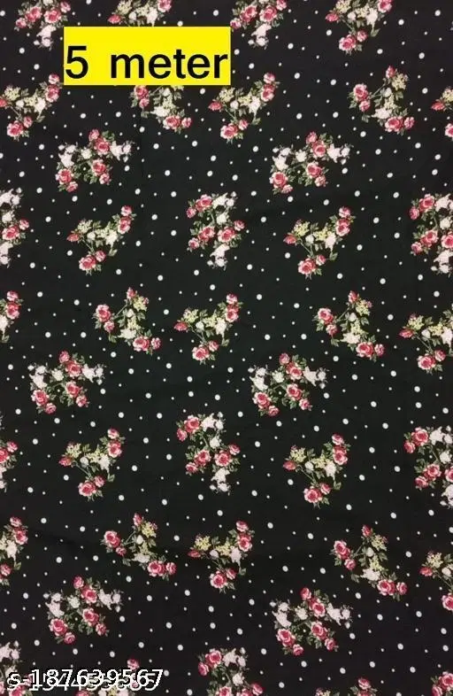 Kurti Fabric for Women (Black, Un Stitched)