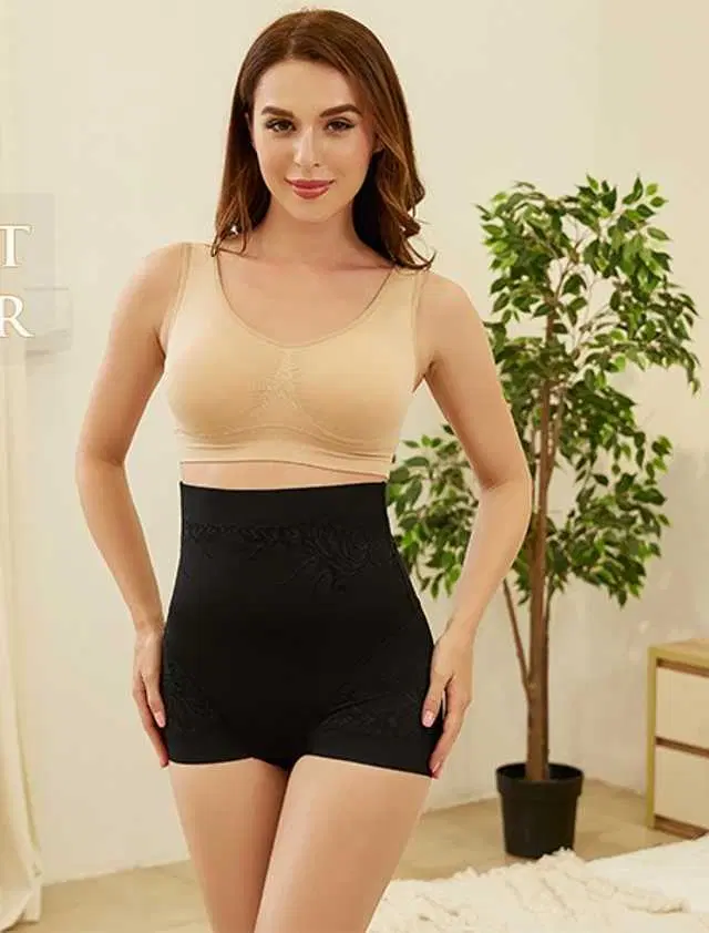 Women’s Cotton Lycra Tummy Control 4-in-1 Blended High Waist Tummy & Thigh Shapewear (S348)