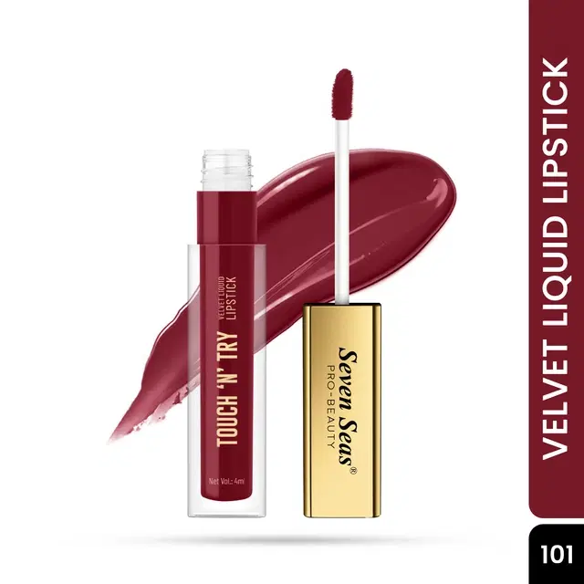 Seven Seas Liquid Lipstick for Women, Maroon (4ml)