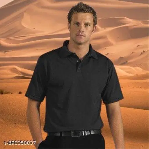 Cotton Blend Printed T-shirt For Men, Black (M)