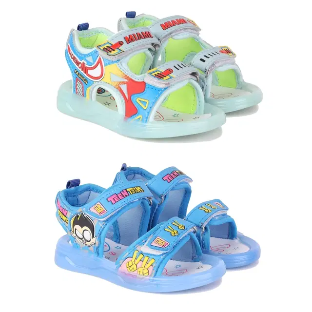 Sandals for Kids, Pack of 2 (Multicolor, 7 C)