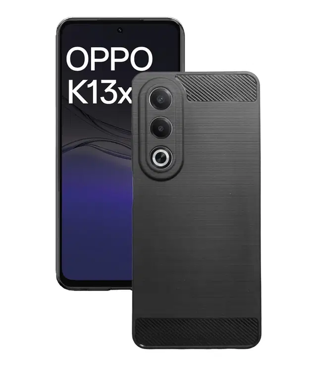 Rubber Mobile Back Cover for OPPO K13x 5G (Black)