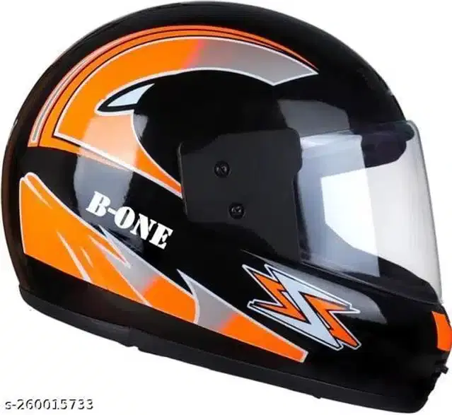 Full Face Helmet For Men, Black & Orange