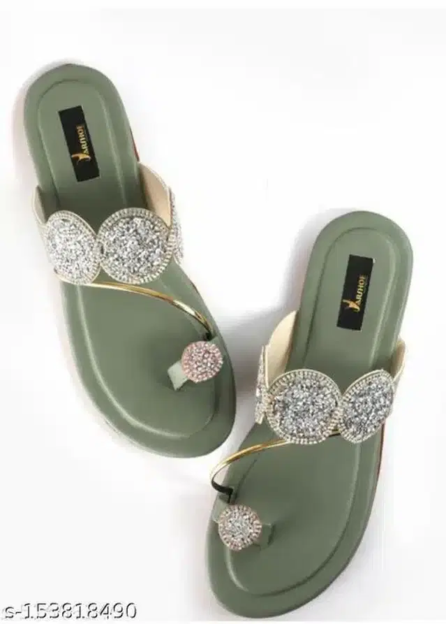 Flats for Women (Green, 4)