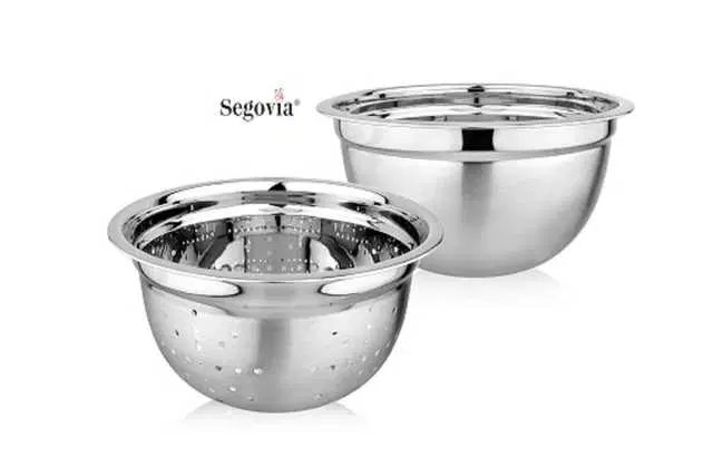 Segovia Stainless Steel Multipurpose Kitchen Utility Set, Pack of 2, Silver, SS-22