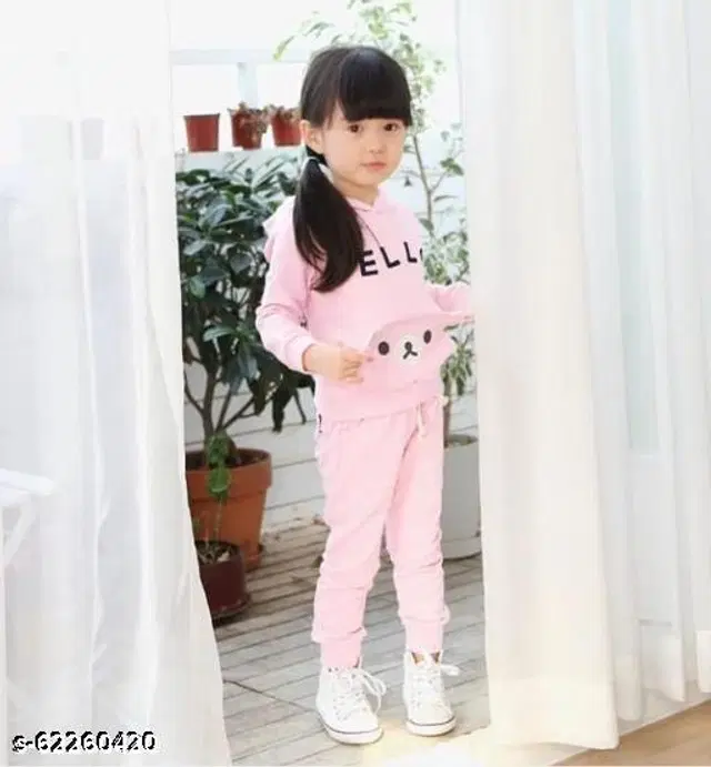 Woolen Solid Clothing Sets for Boys & Girls (Pink, 0-1 Years)