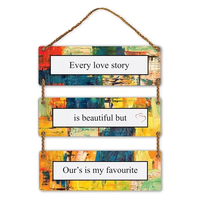 Kc Arts Love Story Wooden Wall Hanging