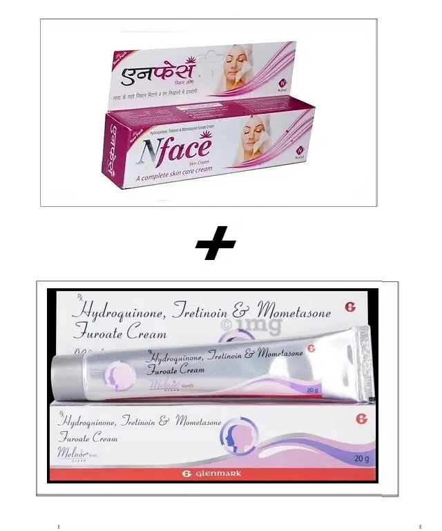 Combo of N Face, 15 g & Glenmark Melnor, 20 g Face Creams, Set of 2