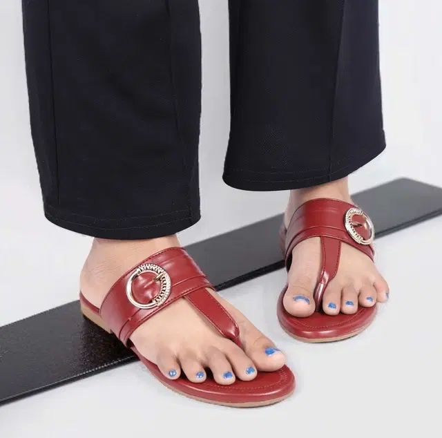 Flats for Women, Maroon (7)