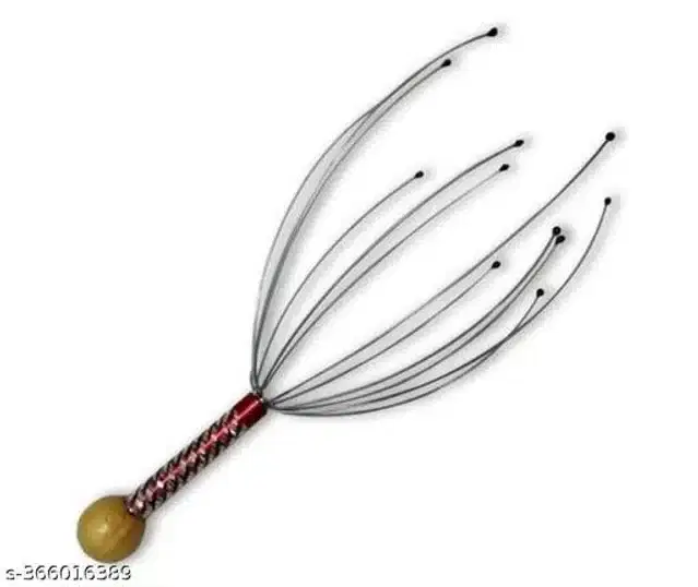 Head Scalp Massager, Silver & Brown