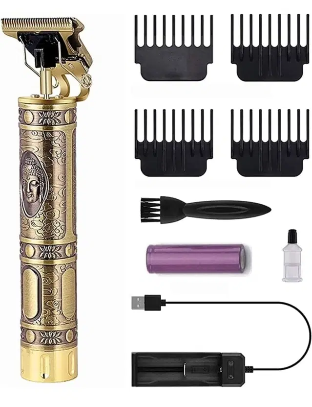 Vintage T9 Rechargeable Professional Hair Trimmer for Men & Women, Gold