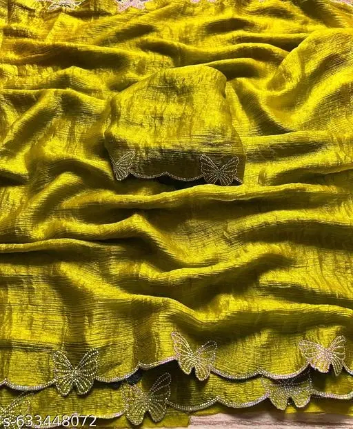 Silk Printed Saree for Women, Mehendi (6.3 M)