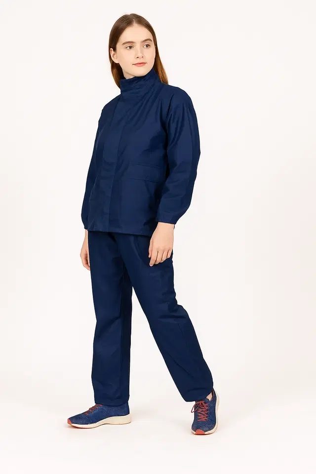 Polyester Rain Suit for Men & Women (Navy Blue, XXL) (Set of 1)