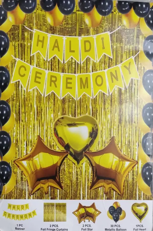Haldi Ceremony Decoration Kit, Multicolor, Set of 1