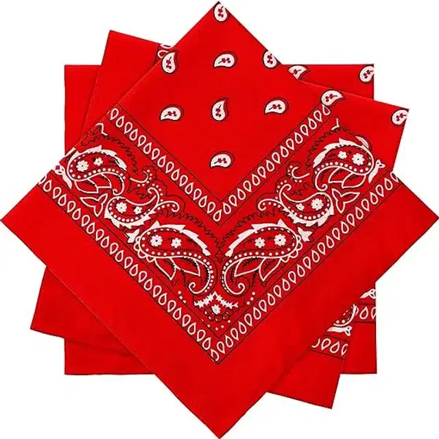 Cotton Blend Handkerchief for Men, Pack of 3 (Red)