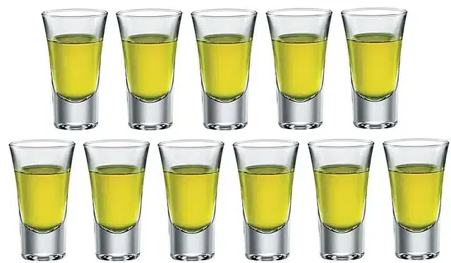 Liquor cum Cocktail Glasses, Transparent, 30 ml, Pack of 11