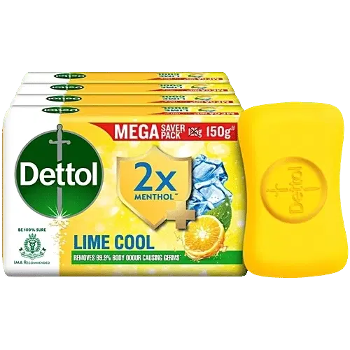 Dettol Lime Cool Bathing Soap 4X150 g (Pack Of 4)