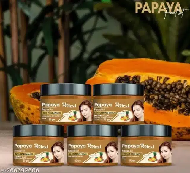 Belexi Papaya Facial Kit, 50 g, Set of 5