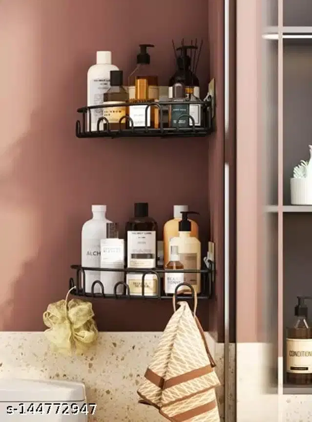 Bathroom Corner Rack, Pack of 2, Black