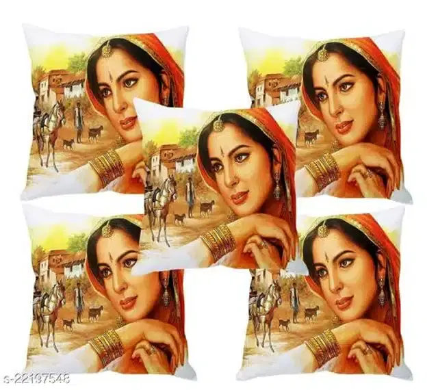 Cushion Cover for Home, Multicolor, 16x16 inches, Pack of 5