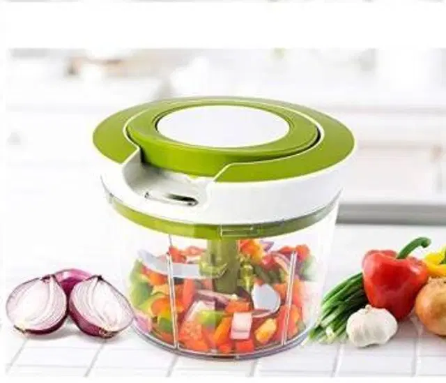 Plastic Manual Vegetables Chopper, Multicolor, 1000 ml