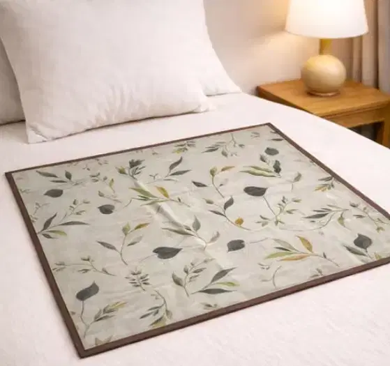 Premium Waterproof Bed Server/Food Mat Brown Leaf