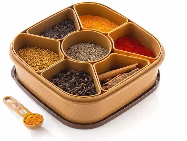 Plastic Masala Container, Brown