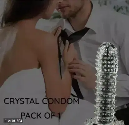 A R Silicone Crystal Dotted Condom for Men, Transparent