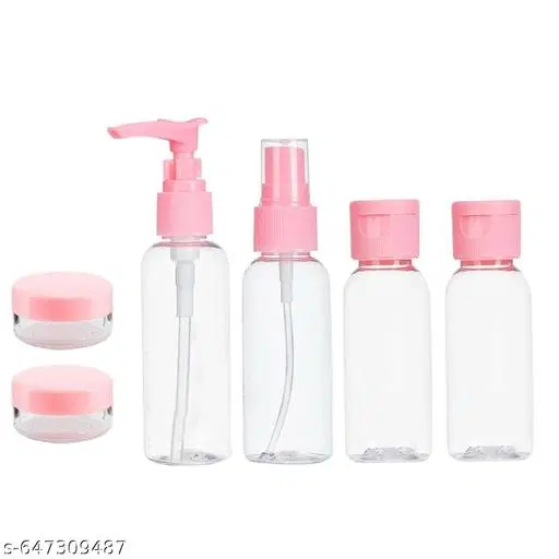 Travel Bottles for Toiletries (6pcs) - Refillable Empty Mini Containers with Pouch (Random Colors) - Travelling Accessories & Essentials Kit Set for Shampoo, Cosmetics, and More