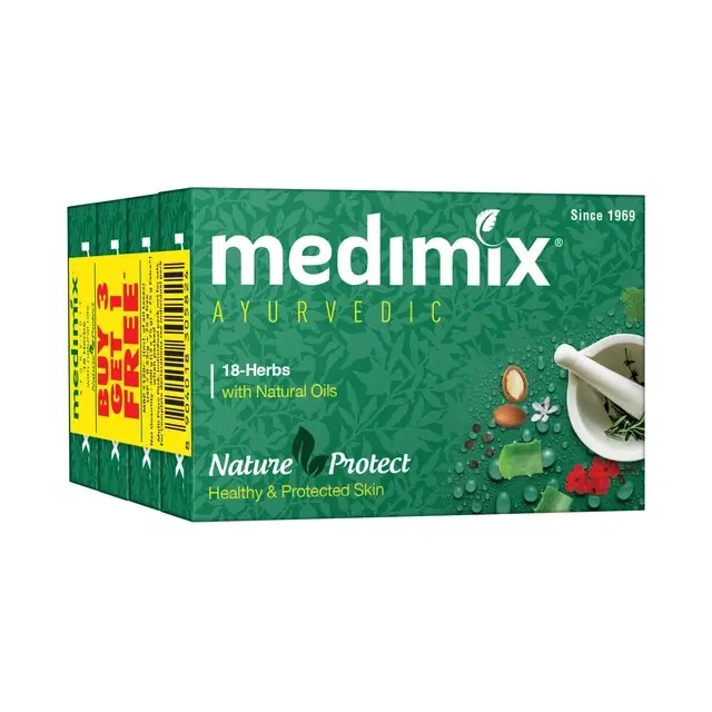 Medimix Ayurvedic 18 Herbs With Natural Oils Soap 4X75 g (Set Of 4)