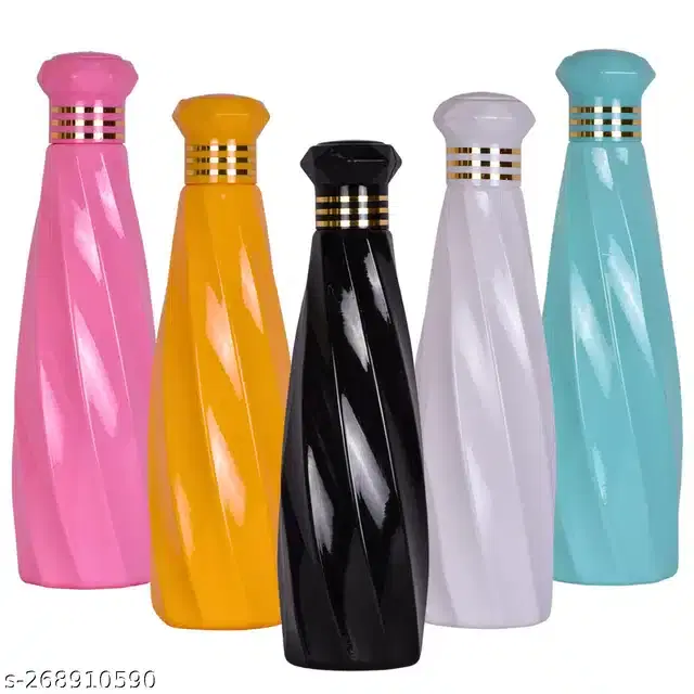 Plastic Water Bottles Set, Pack of 5, Multicolor, 1000 ml