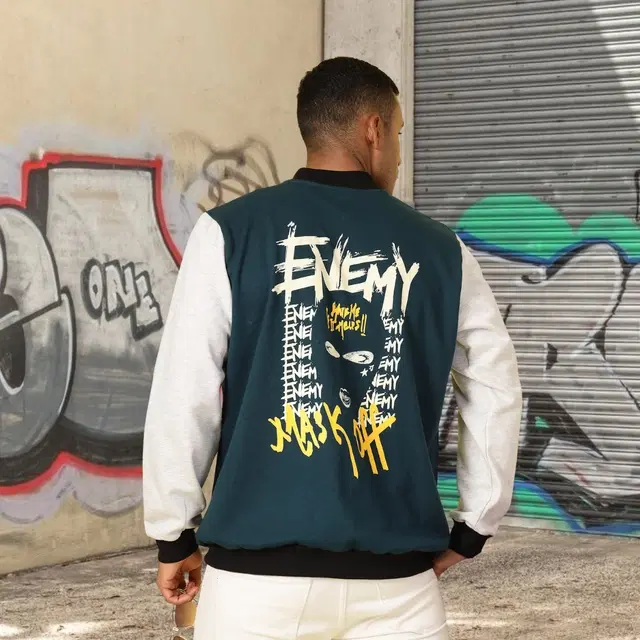 Fleece Printed Sweatshirt For Men, Green (XL)