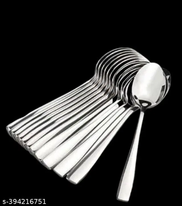 Stainless Steel Spoon, Silver, Pack of 12