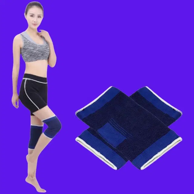 Polyester Solid Knee Sleeves for Women, Blue, Set of 1
