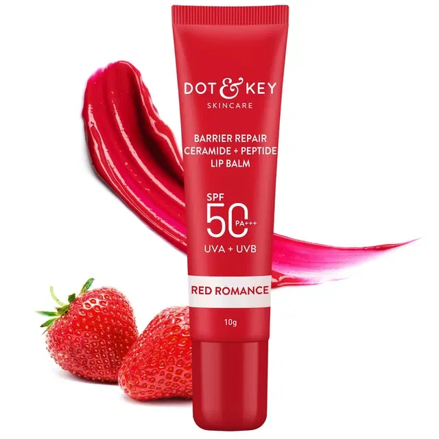 Dot & Key Barrier Repair Ceramide + Peptide Tinted Lip Balm (Red Romance) 10 g