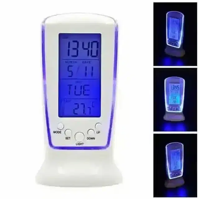 K Kudos 510 Square Clock Led Light Alarm Clock With Light White