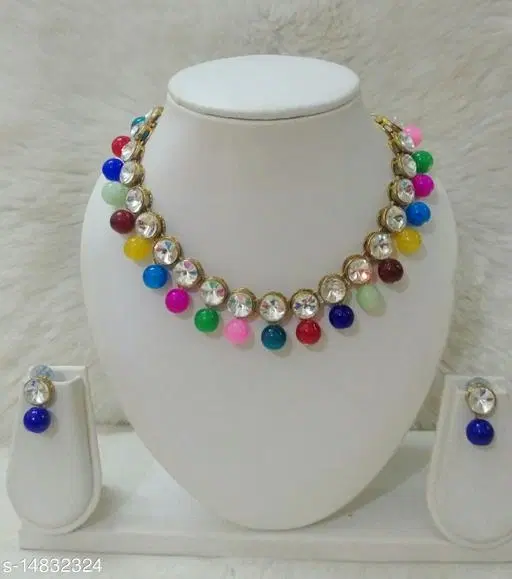 Beautiful Kundan Necklace Set for Women & Girls, Multi