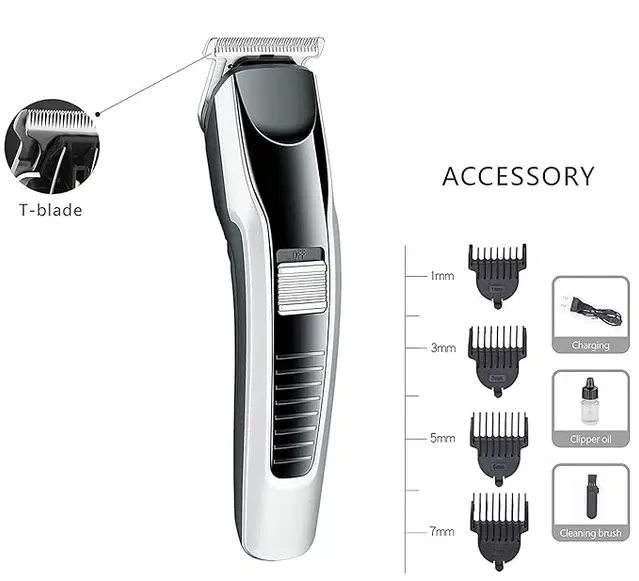 Rechargeable Trimmer for Men, Black