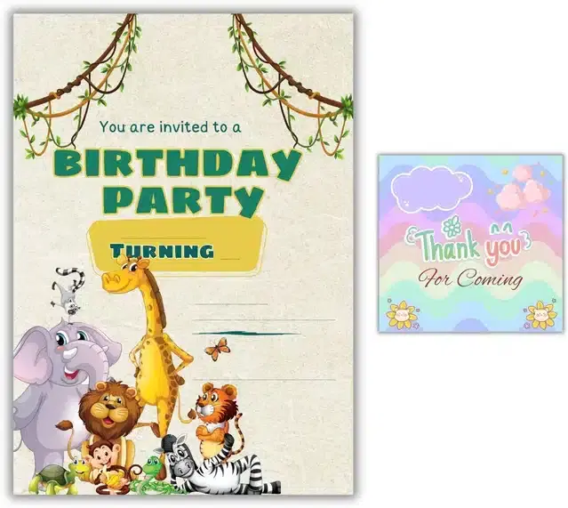 Birthday Party Greetings with Envelope, Multicolor
