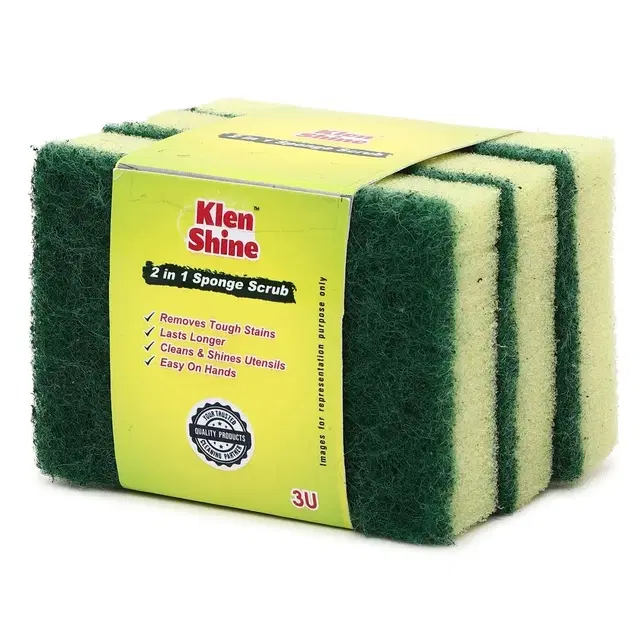 Klen Shine 2 In 1 Sponge Scrub, Pack of 3