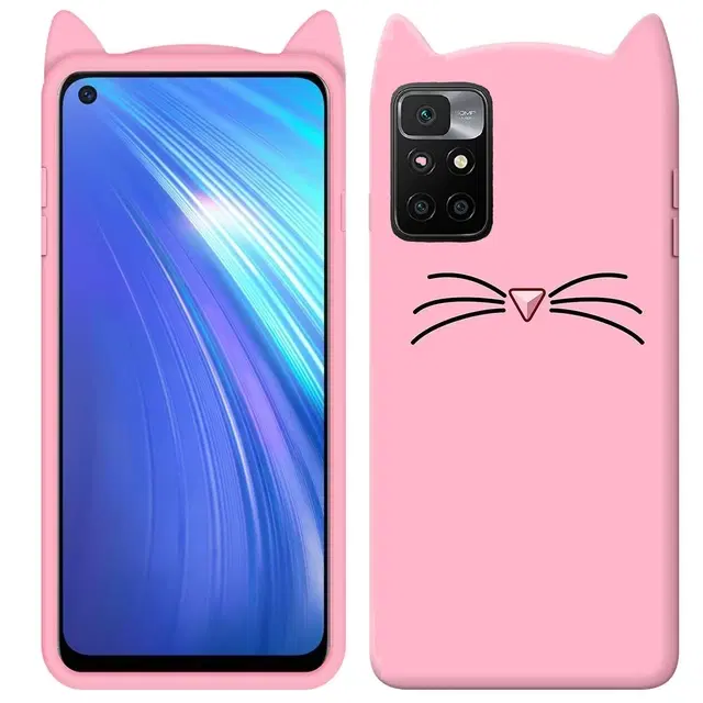 Silicone Mobile Back Cover for Redmi 10Prime (Pink)