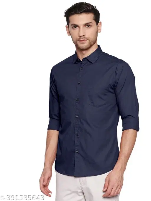 Spread Collar Kurta for Men (Navy Blue, M)