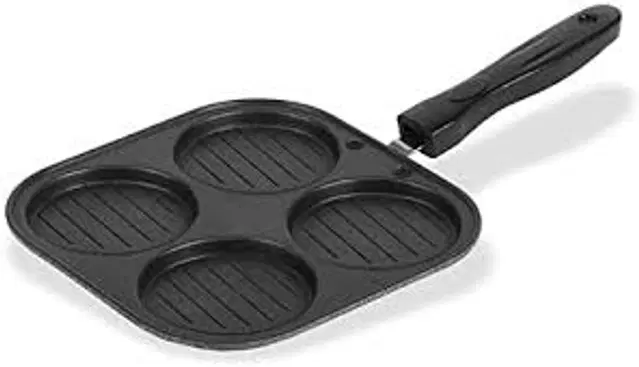 Aluminium 4 Section Appam Maker, Black