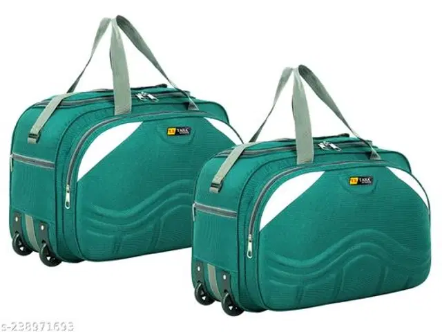 Polyester Duffel Bags, Turquoise, Pack of 2