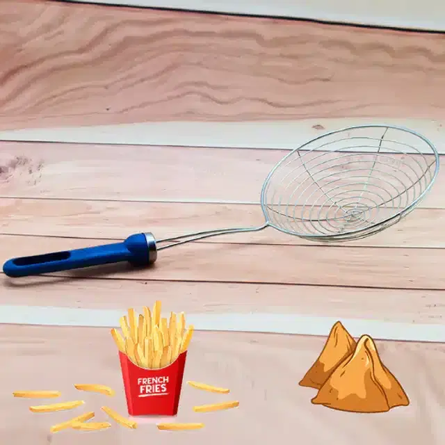 Round Stainless Steel Deep Fry Mesh Strainer, Assorted