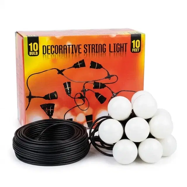 Decorative White Bulb String Light 10 Ft For Diwali, Party & Home Decoration
