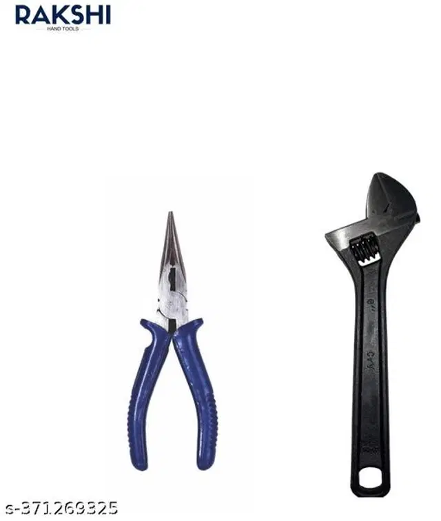 Stainless Steel Long Nose Plier with Spanner, Multicolor, Set of 2
